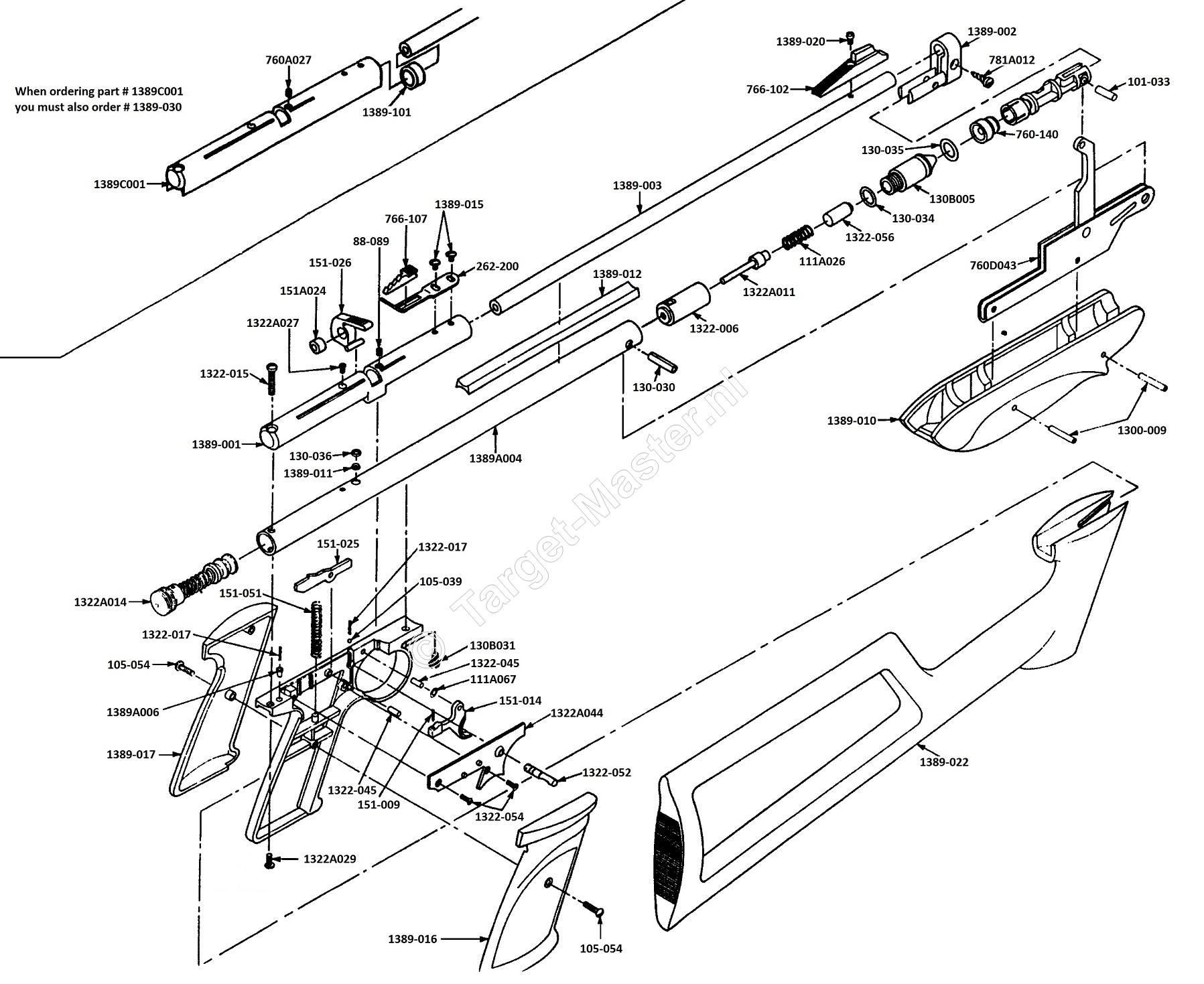 1389, Parts Drawing Crosman Backpacker 1389